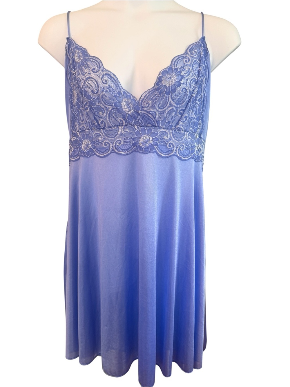 Periwinkle Lace Bodice Nightgown Slip Dress Plus Size 3X
